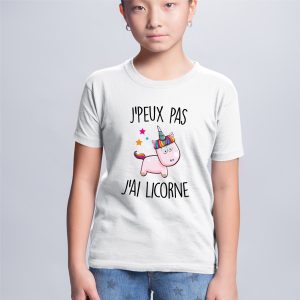 T Shirt Enfant Jpeux pas jai licorne 8828 1