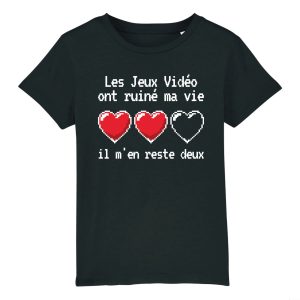 T-Shirt Enfant Les jeux video ont ruine ma vie il m’en reste deux