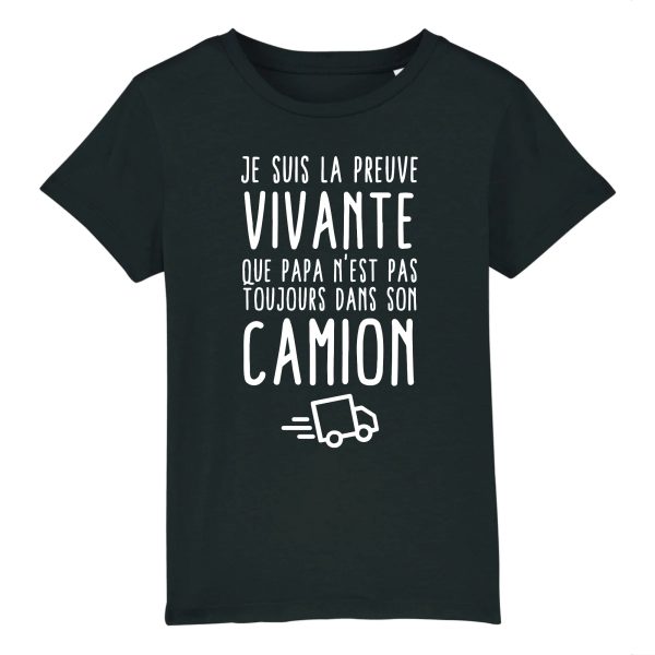 T-Shirt Enfant Preuve que papa n’est pas toujours dans son camion