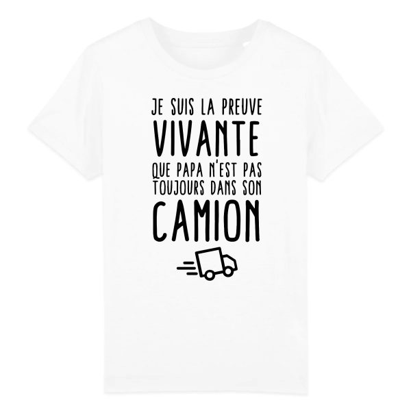 T-Shirt Enfant Preuve que papa n’est pas toujours dans son camion