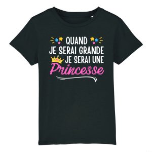 T-Shirt Enfant Quand je serai grande je serai une princesse