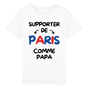 T Shirt Enfant Supporter de Paris comme papa 3053 4