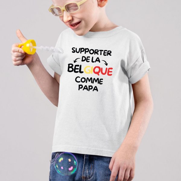 T-Shirt Enfant Supporter de la Belgique comme papa