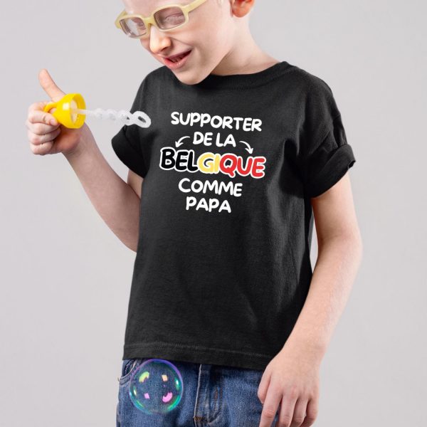 T-Shirt Enfant Supporter de la Belgique comme papa