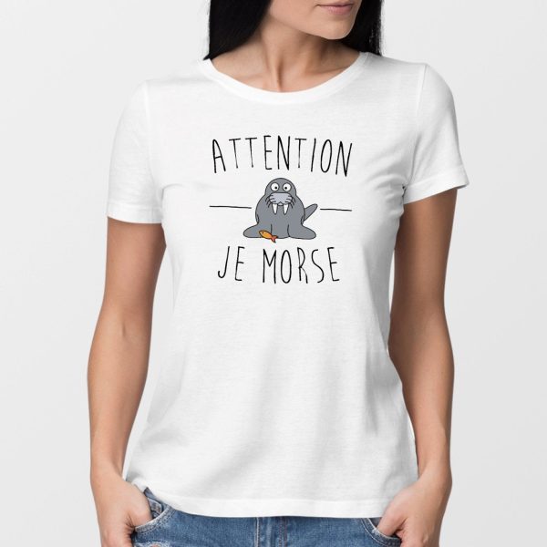 T-Shirt Femme Attention je mords
