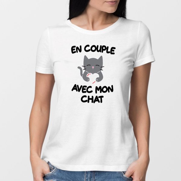 T-Shirt Femme En couple avec mon chat