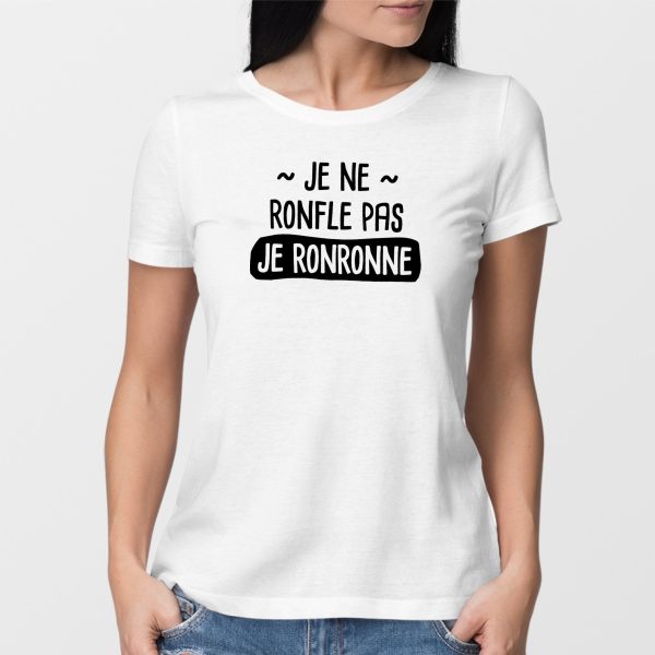 T-Shirt Femme Je ne ronfle pas je ronronne