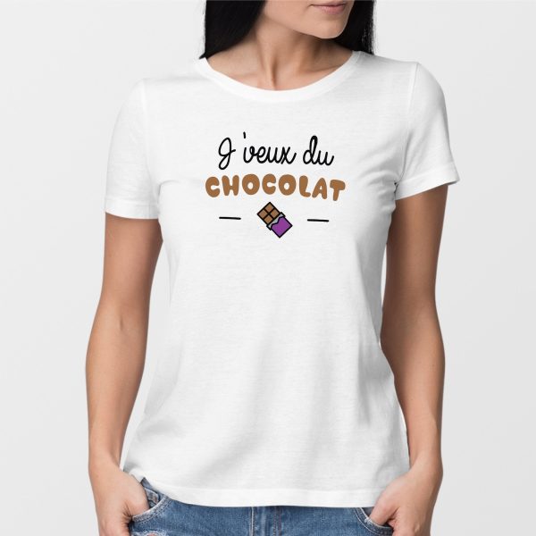 T-Shirt Femme J’veux du chocolat