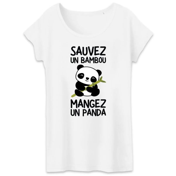 T-Shirt Femme Sauvez un bambou, mangez un panda_5614
