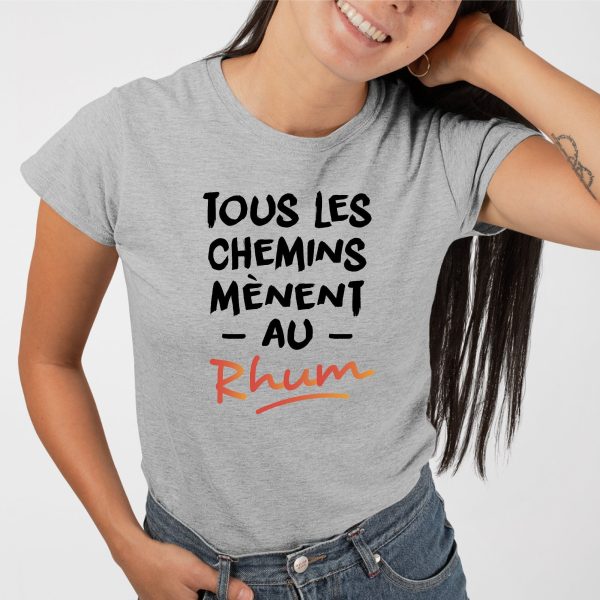 T-Shirt Femme Tous les chemins menent au Rhum