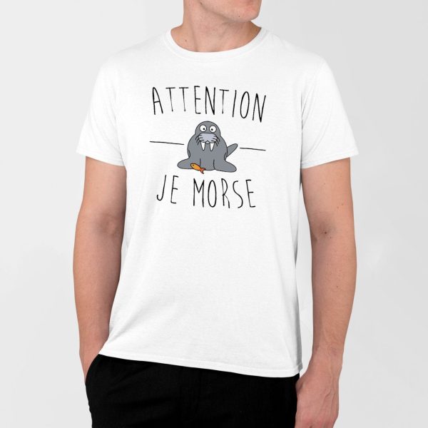 T-Shirt Homme Attention je mords