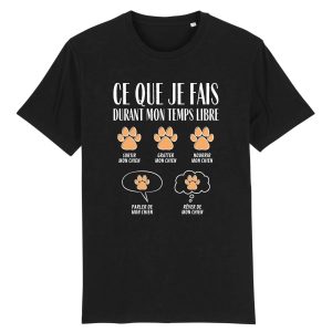 T Shirt Homme Ce que je fais durant mon temps libre Chien 1798 4
