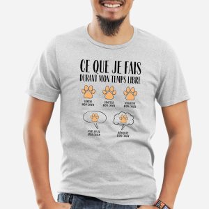 T Shirt Homme Ce que je fais durant mon temps libre Chien 1798 5