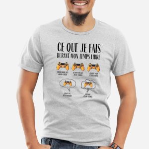 T-Shirt Homme Ce que je fais durant mon temps libre Jeux video 4 T Shirt Homme Ce que je fais durant mon temps libre Jeux vido 1891 5