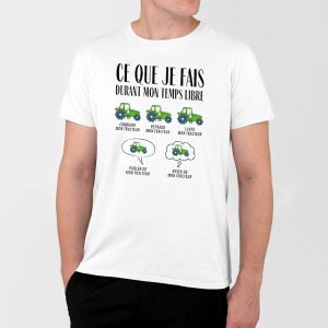 T Shirt Homme Ce que je fais durant mon temps libre Tracteur 7146 1