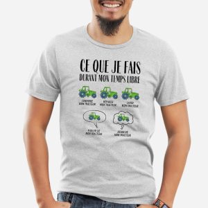 T-Shirt Homme Ce que je fais durant mon temps libre Tracteur 4 T Shirt Homme Ce que je fais durant mon temps libre Tracteur 7146 5