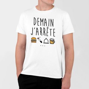 T-Shirt Homme Demain j’arrete T-Shirt Homme Demain j’arrete
