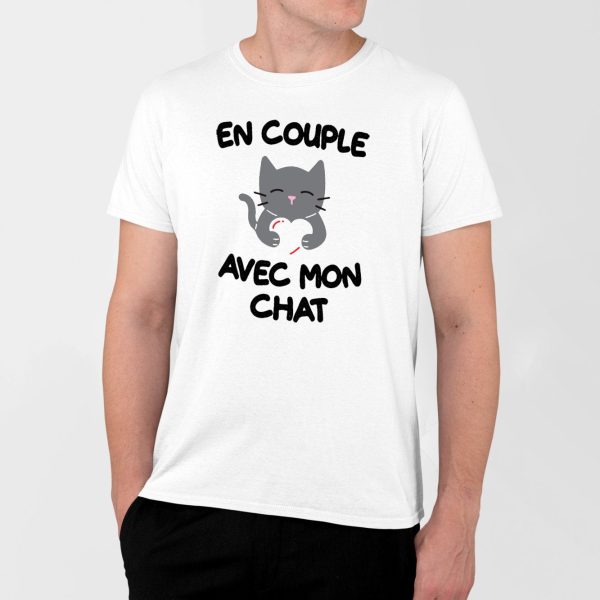T-Shirt Homme En couple avec mon chat