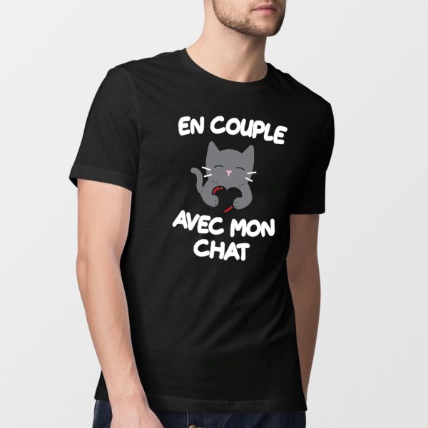 T-Shirt Homme En couple avec mon chat