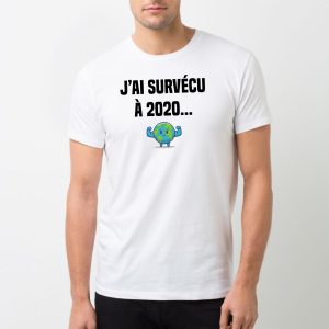 T-Shirt Homme J’ai survecu a 2020 T-Shirt Homme J’ai survecu a 2020