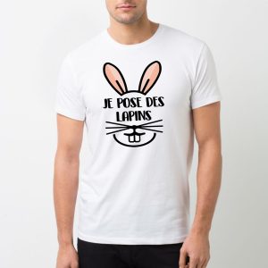 T-Shirt Homme Je pose des lapins T-Shirt Homme Je pose des lapins