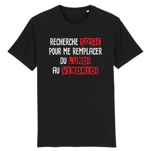 T Shirt Homme Recherche sosie du lundi au vendredi 1056 4