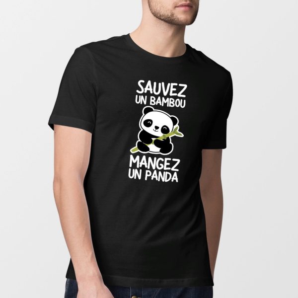 T-Shirt Homme Sauvez un bambou, mangez un panda