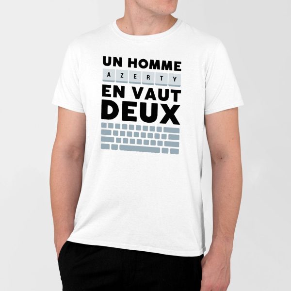 T-Shirt Homme Un homme AZERTY en vaut deux