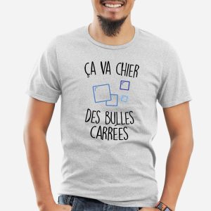 T Shirt Homme a va chier des bulles carres 3130 5