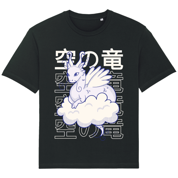 T-Shirt Nuage Dragon Japonais Ample Unisexe
