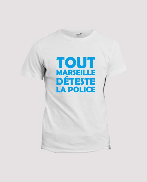 T-shirt Chant supporter de Football  Tout Marseille deteste la police
