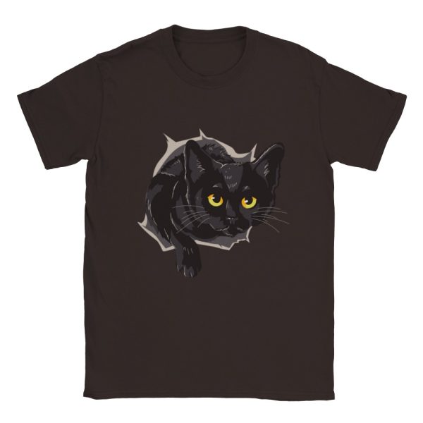 T-shirt Chat noir sortant du tee shirt