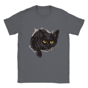 T-shirt Chat noir sortant du tee shirt 4 T shirt Chat noir sortant du tee shirt Crer Son T Shirt 5