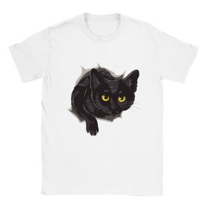 T-shirt Chat noir sortant du tee shirt 5 T shirt Chat noir sortant du tee shirt Crer Son T Shirt 6