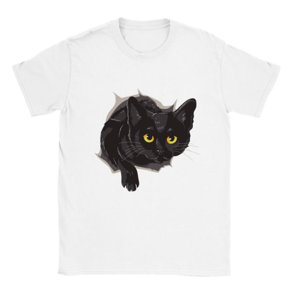 T-shirt Chat noir sortant du tee shirt