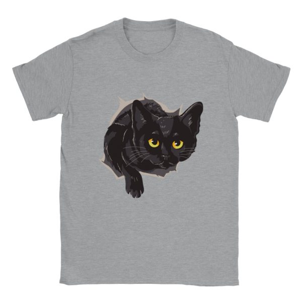 T-shirt Chat noir sortant du tee shirt