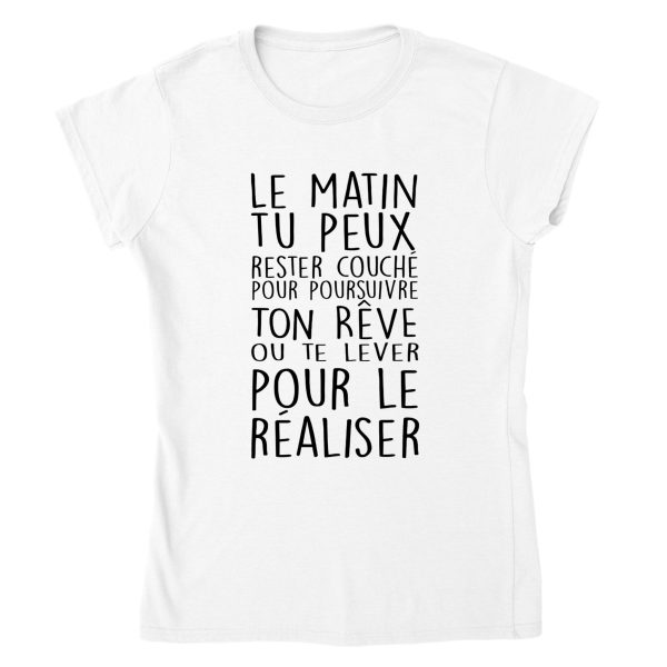 T-shirt Citation Le matin tu peux rester couche