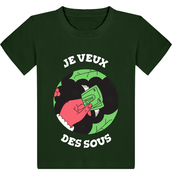 T-shirt Enfant No�l Je veux des sous