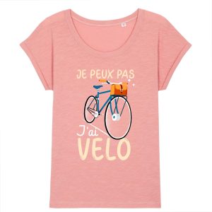 T-shirt Femme Je peux pas j’ai velo T-shirt Femme Je peux pas j’ai velo