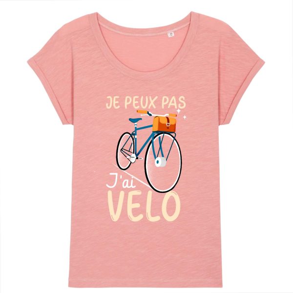 T-shirt Femme Je peux pas j’ai velo