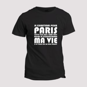 T-shirt Football  Chant supporter PSG, Je chanterai pour paris T-shirt Football  Chant supporter PSG, Je chanterai pour paris