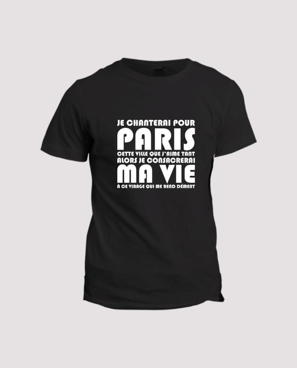 T-shirt Football  Chant supporter PSG, Je chanterai pour paris