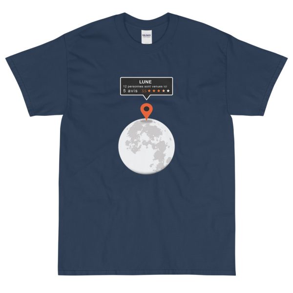 T-shirt Geek Parodie Google Map Lune