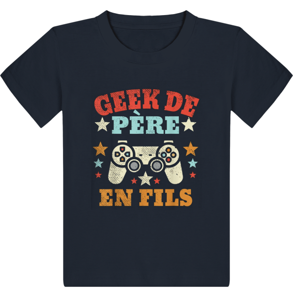 T-shirt Geek enfant Geek de Pere en fils