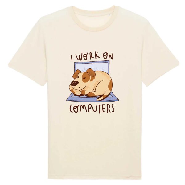 T-shirt I work on computer