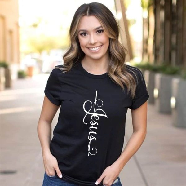 T-shirt Jesus Calligraphie femme