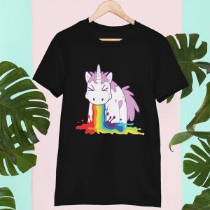T-shirt Licorne Vomi Arc-en-ciel T-shirt Licorne Vomi Arc-en-ciel
