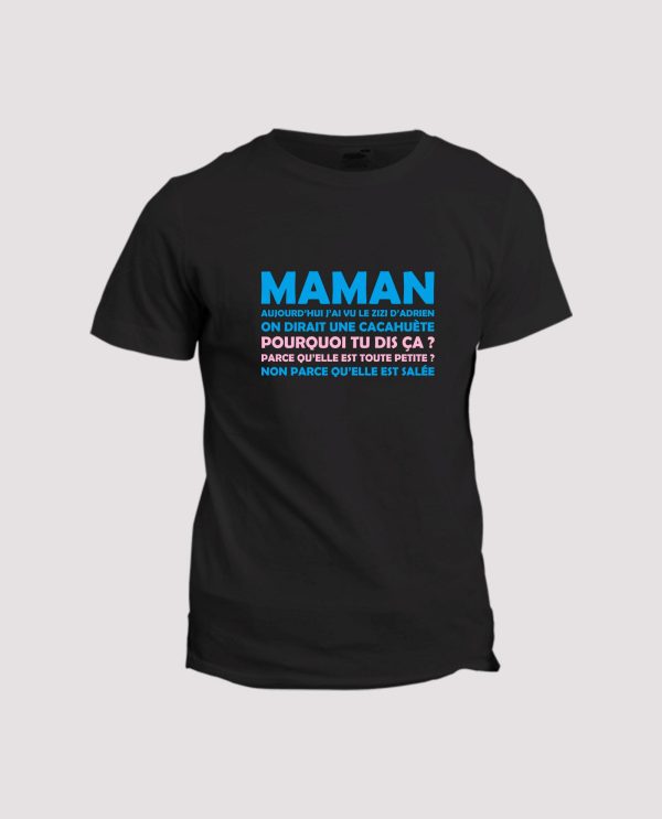 T-shirt Maman j’ai vu le zizi d’adrien