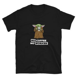 T-shirt Maitre Yoda No Coffee No Workee T-shirt Maitre Yoda No Coffee No Workee