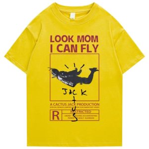 T-shirt Travis Scott Look Mom I can Fly – Jaune T-shirt Travis Scott Look Mom I can Fly – Jaune